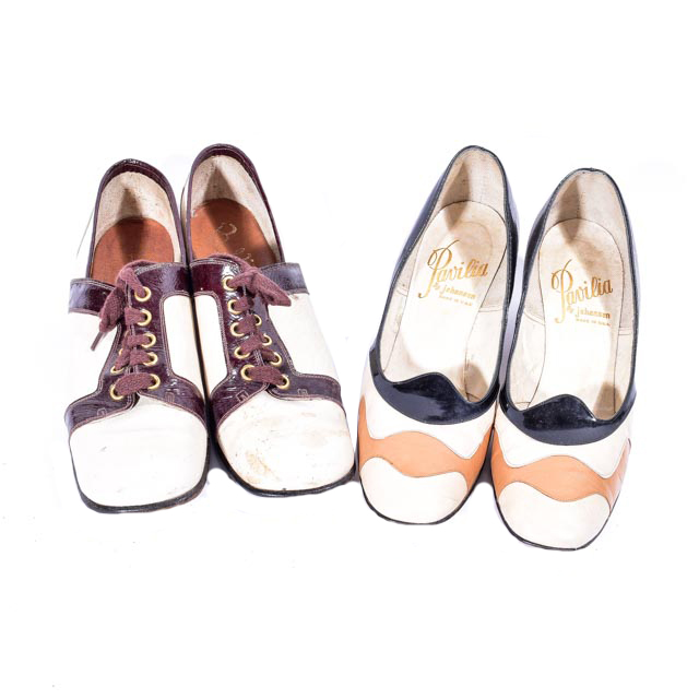 Two Pairs of Women's Vintage Leather Shoes