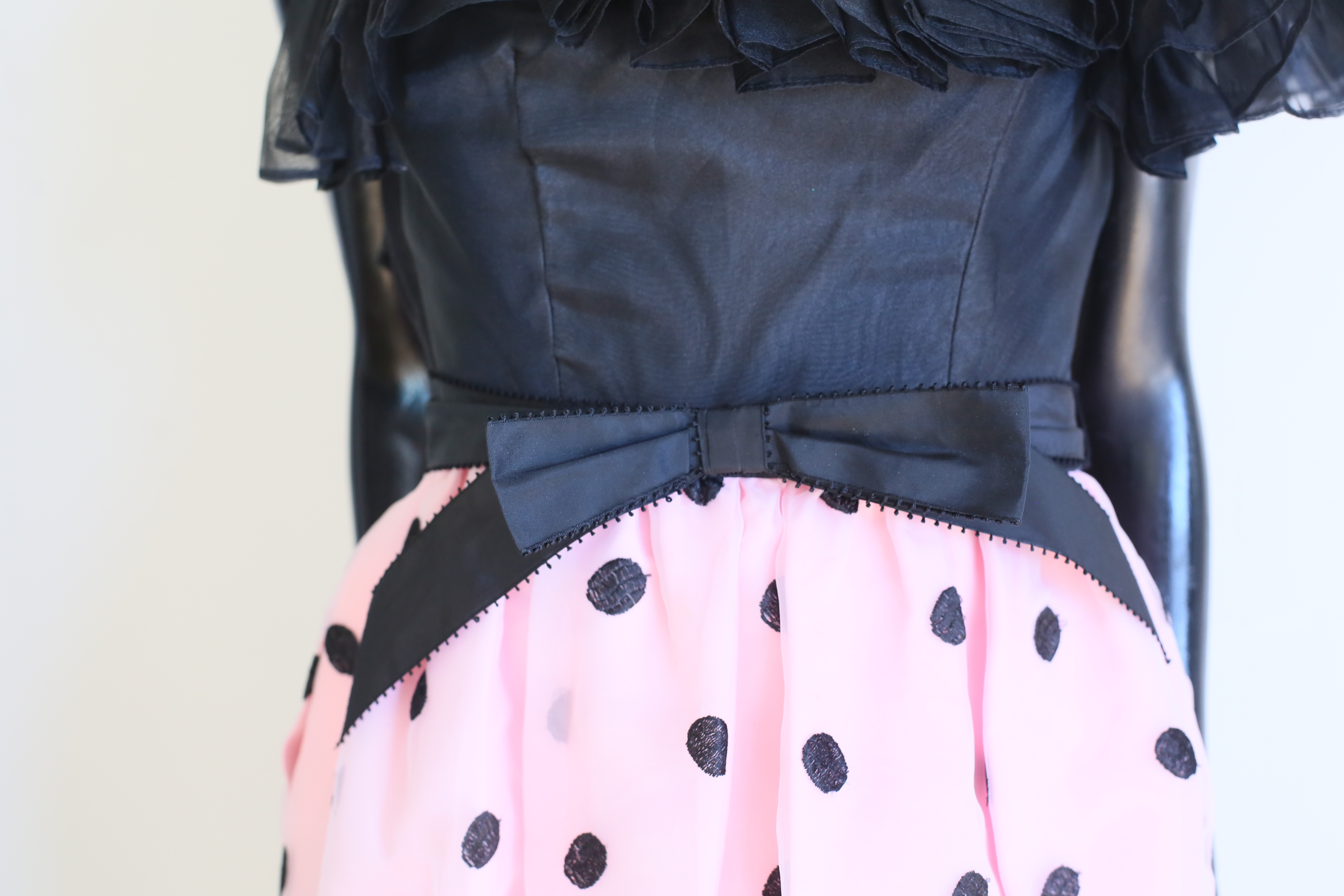 Vintage 1980's Lillie Ruben Pink Polka Dot Dress