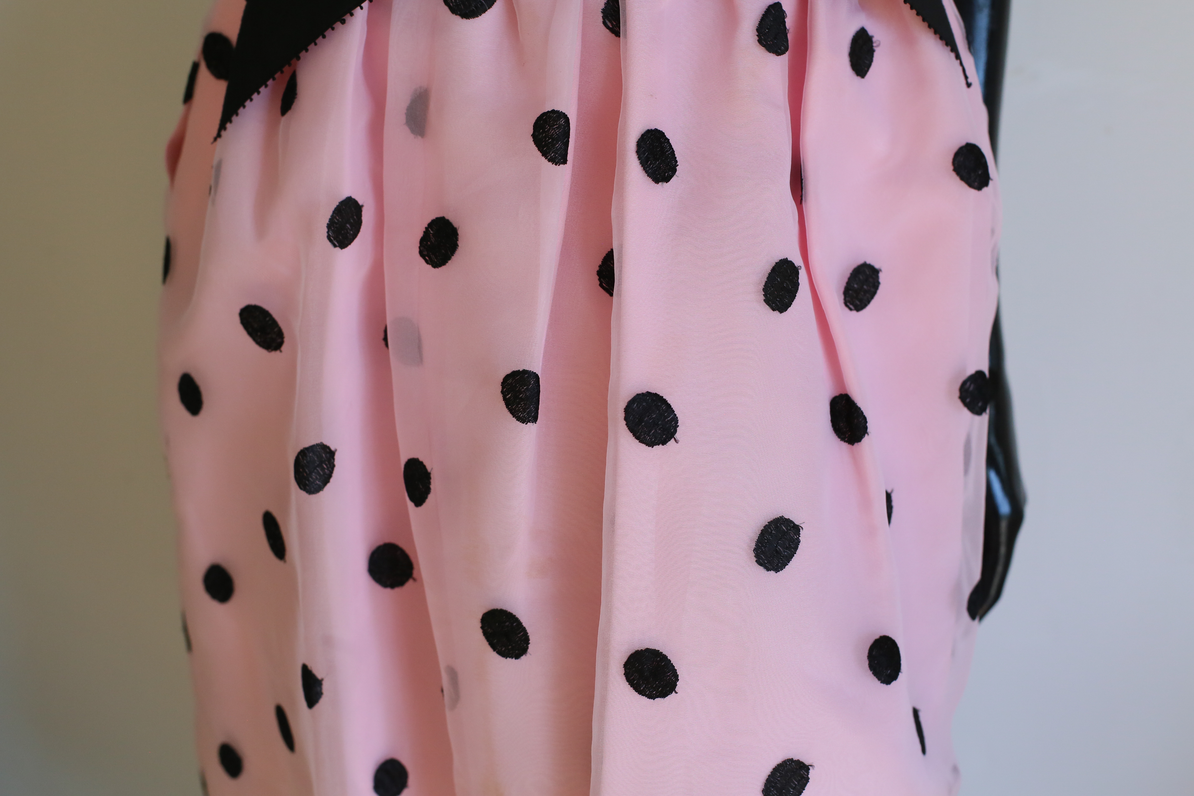 Vintage 1980's Lillie Ruben Pink Polka Dot Dress