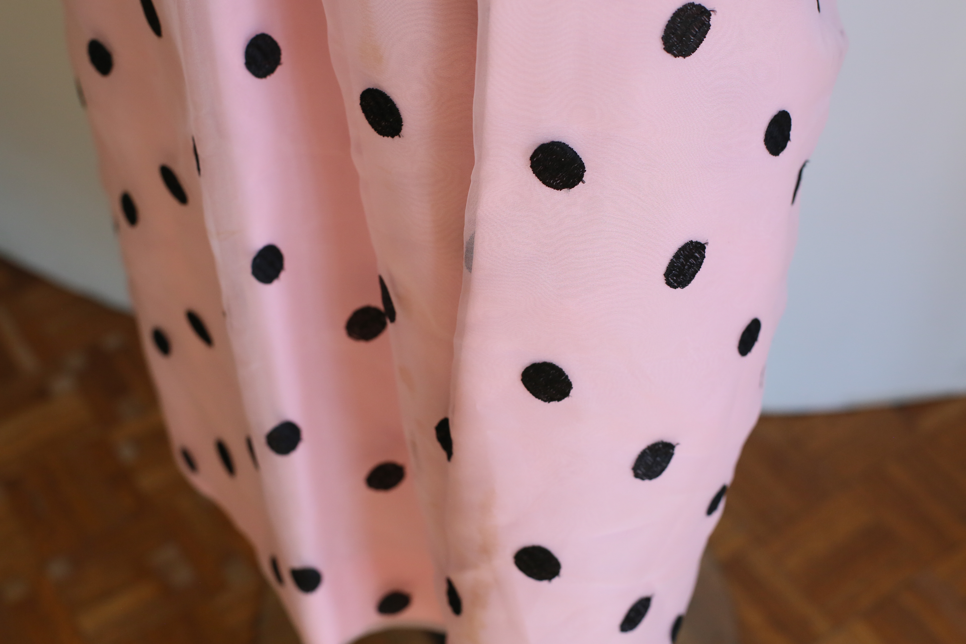 Vintage 1980's Lillie Ruben Pink Polka Dot Dress