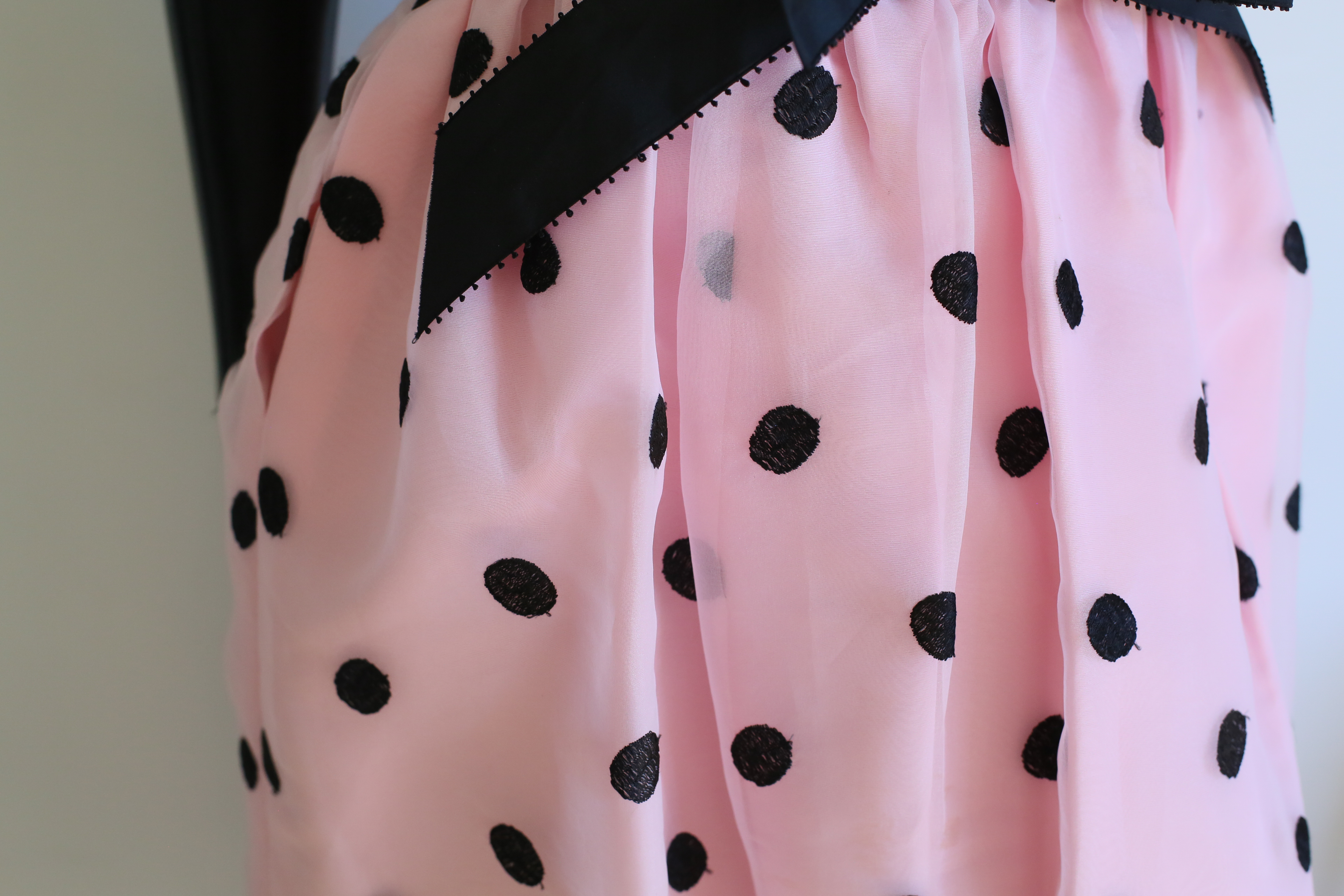 Vintage 1980's Lillie Ruben Pink Polka Dot Dress