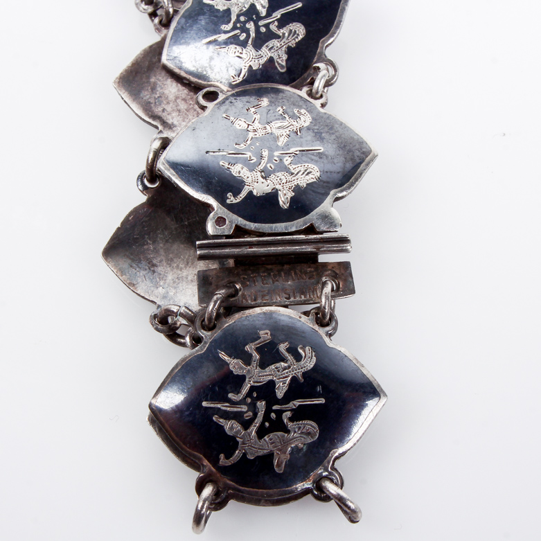 Siam Sterling Silver Nielloware Bracelet