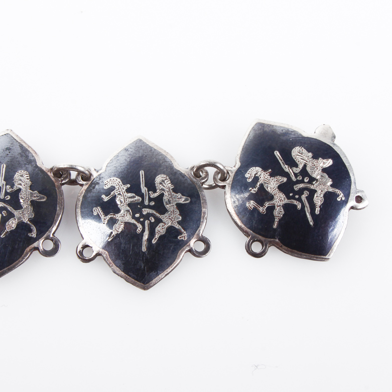 Siam Sterling Silver Nielloware Bracelet