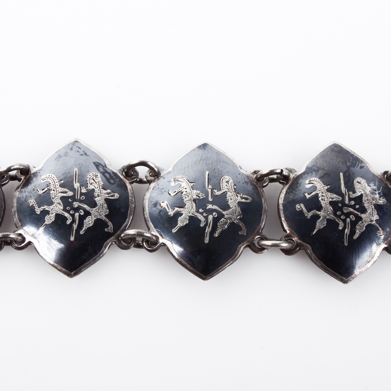 Siam Sterling Silver Nielloware Bracelet