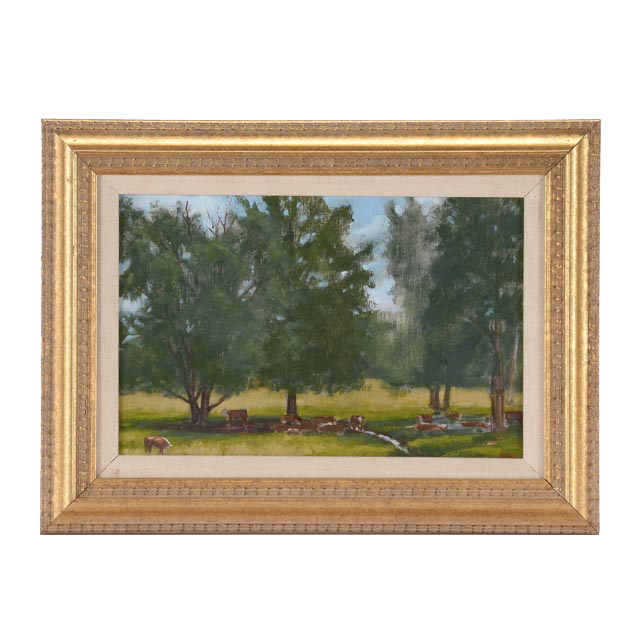 Woldemar Neufeld Pastoral Oil Painting on Board