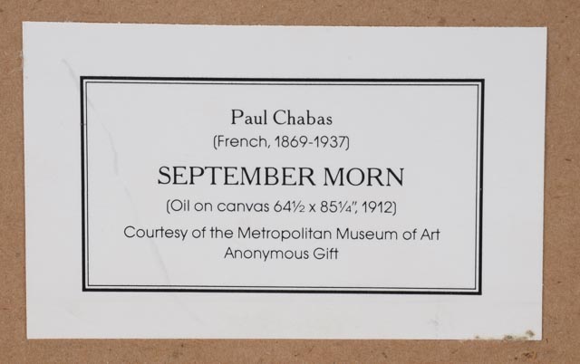 Paul Chabas Offset Lithograph "September Morn"