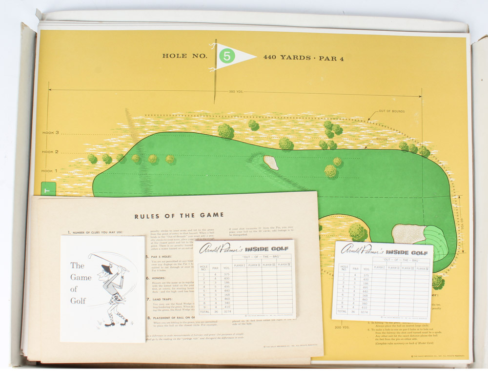 Vintage Arnold Palmer's "Inside Golf" Game and Dart Board