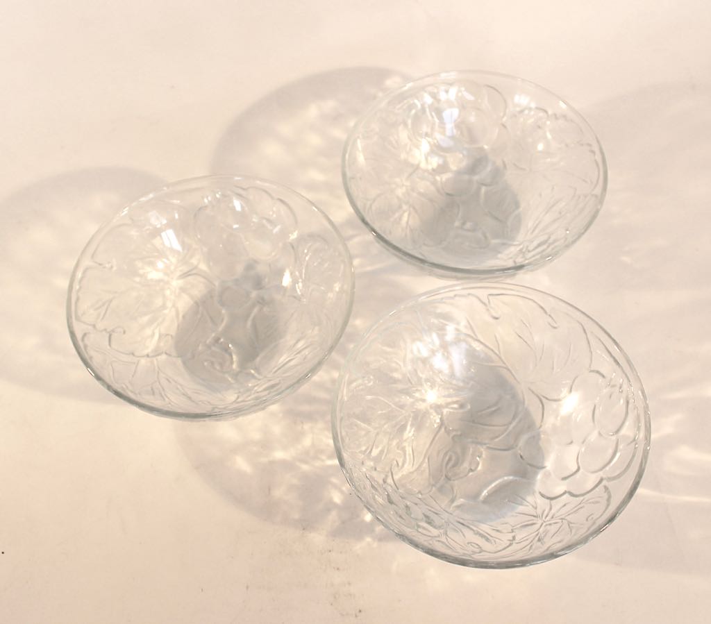 Vintage KIG Indonesia Pressed Glass Collection with Grape Motif