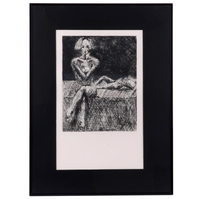 Unsigned Jen Eastridge Engraving of Two Female Nudes