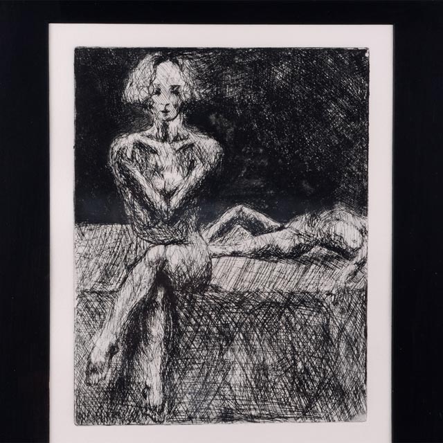 Unsigned Jen Eastridge Engraving of Two Female Nudes