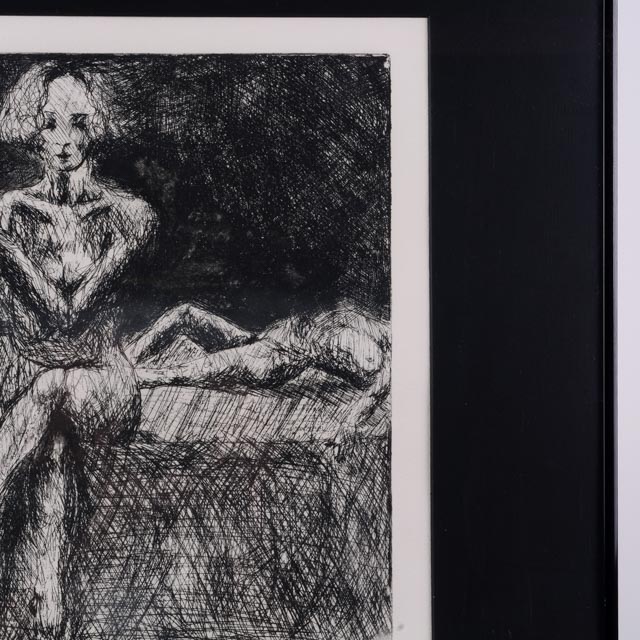 Unsigned Jen Eastridge Engraving of Two Female Nudes