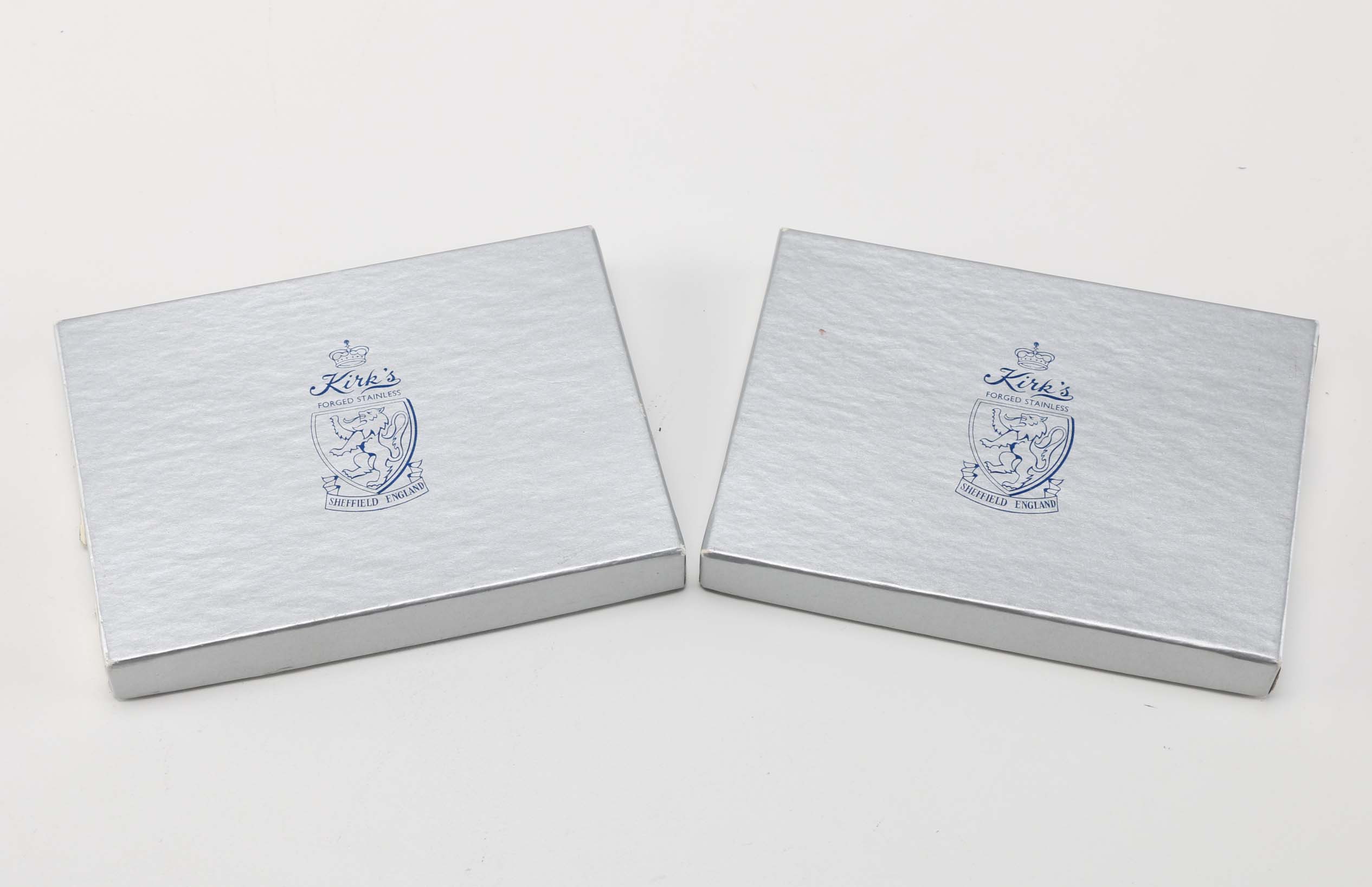 Eight Kirk & Matz Sheffield Knives with Pearlescent Handles