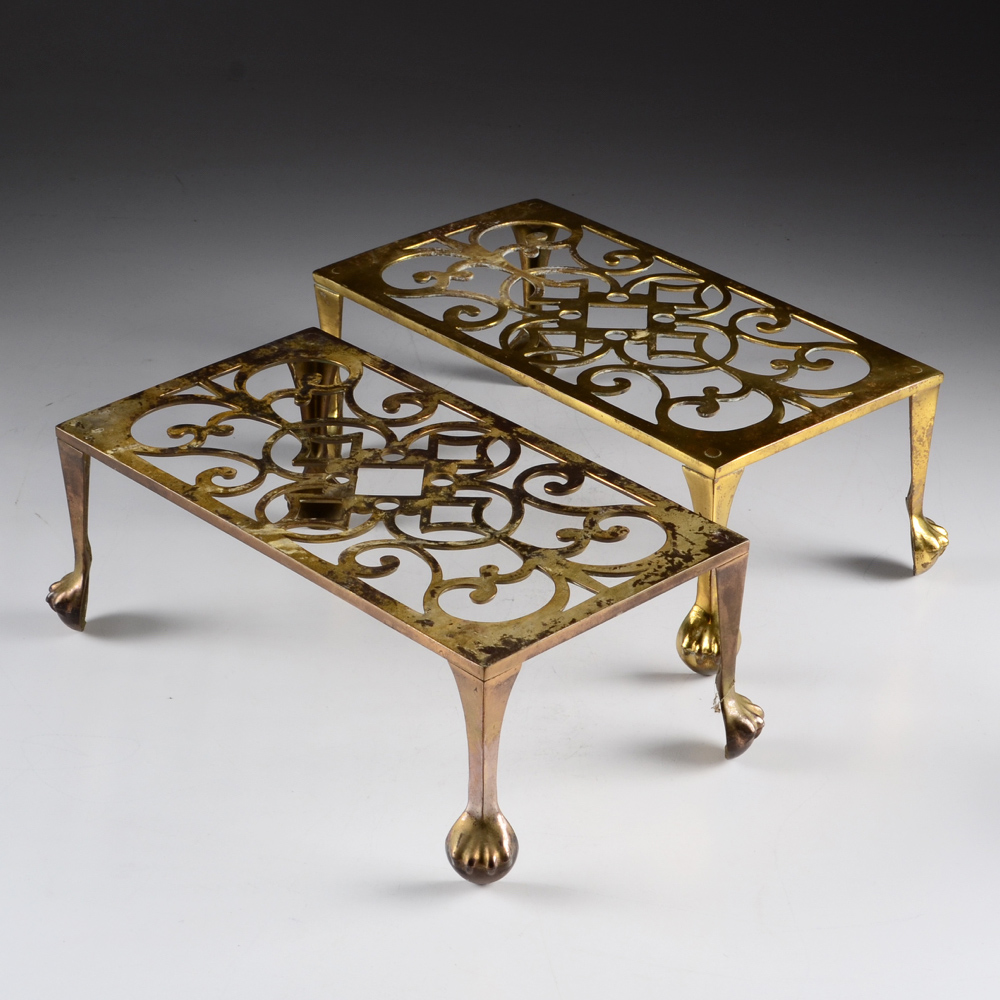 Pair of Vintage Brass Trivets