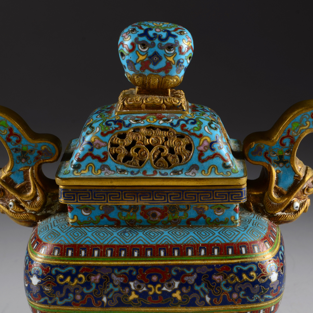 Antique Chinese Cloisonné Censer