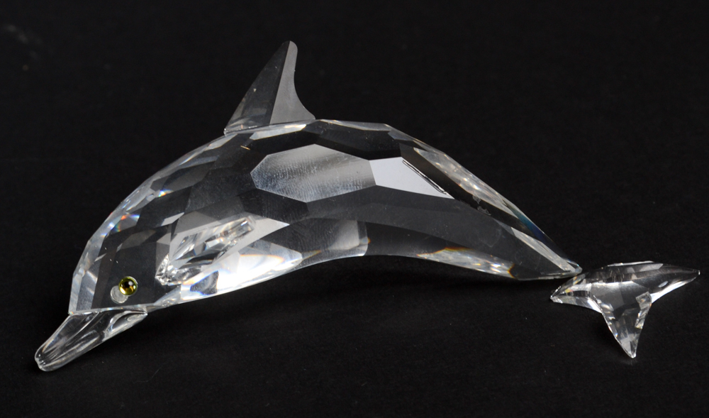 Swarovski Crystal Dolphin and Wave
