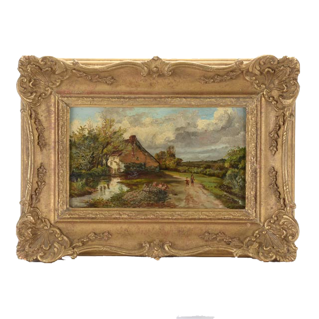 J. Williams Antique Original Oil Landscape Painting