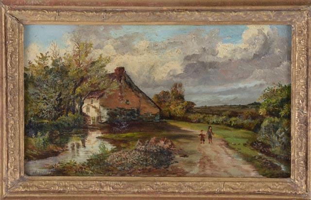J. Williams Antique Original Oil Landscape Painting