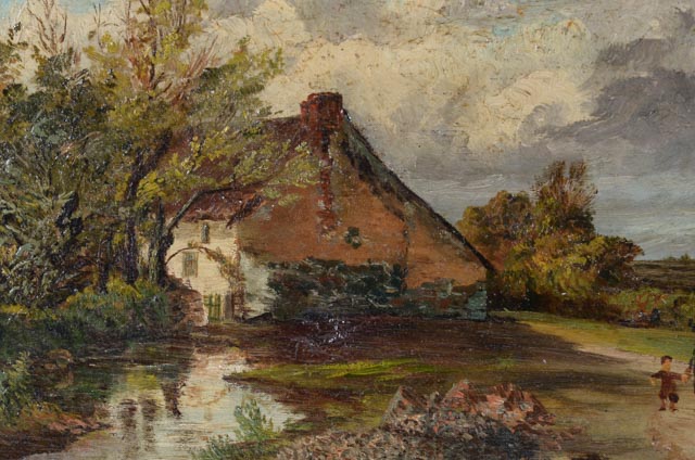 J. Williams Antique Original Oil Landscape Painting