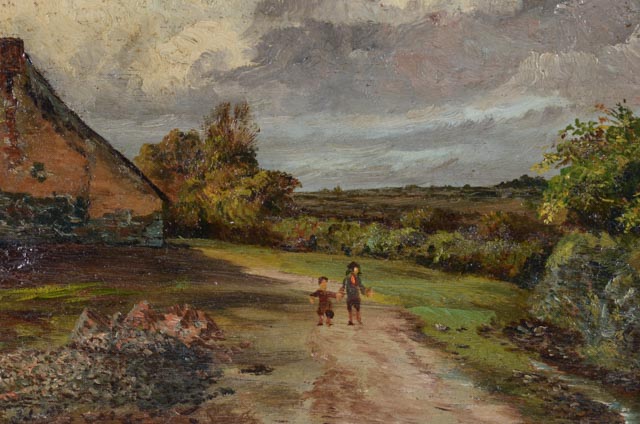 J. Williams Antique Original Oil Landscape Painting