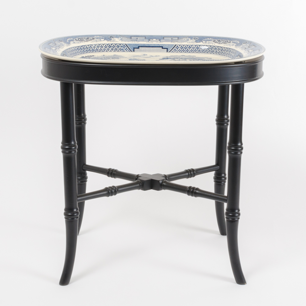 Bombay Company Delft Style Ceramic Tray Table
