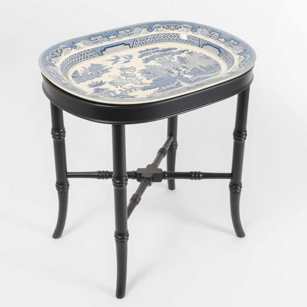 Bombay Company Delft Style Ceramic Tray Table
