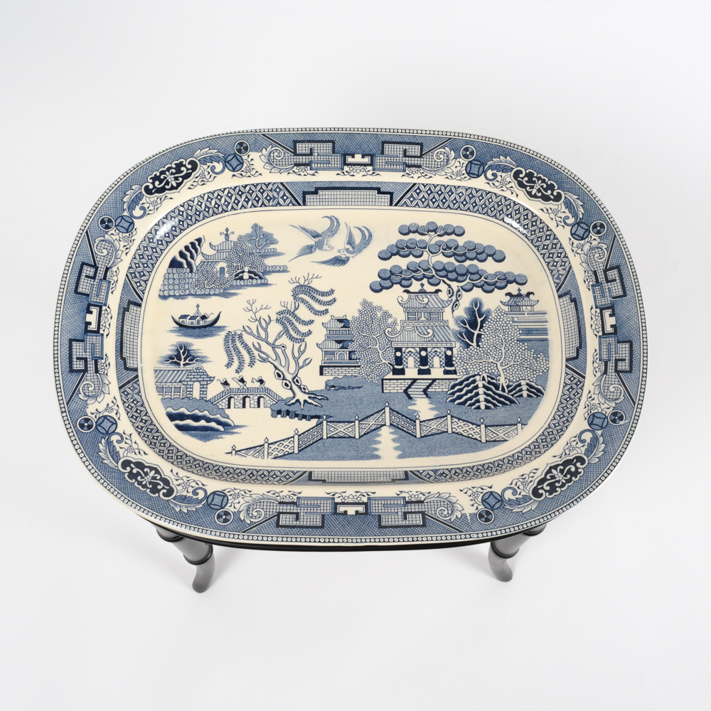 Bombay Company Delft Style Ceramic Tray Table