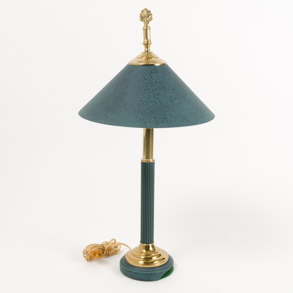 Green and Brass Desk Lamp