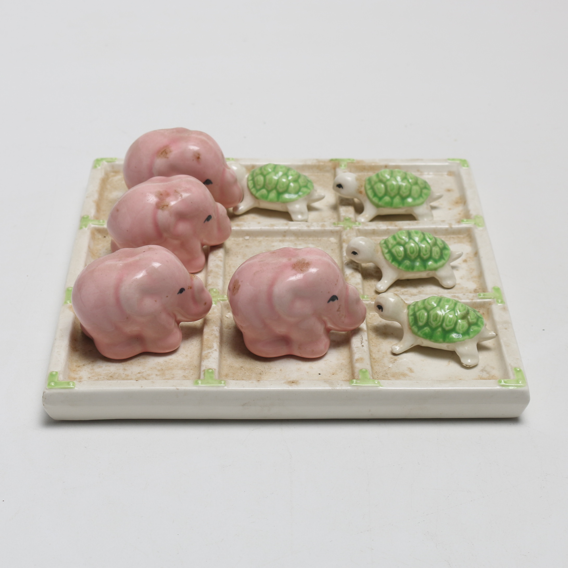 Ceramic Animal Tic-Tac-Toe Board