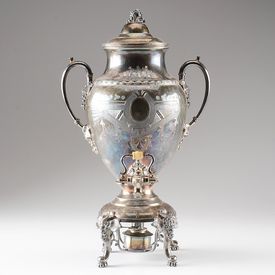 Vintage Meriden Silver Plate Coffee Urn with Sterno