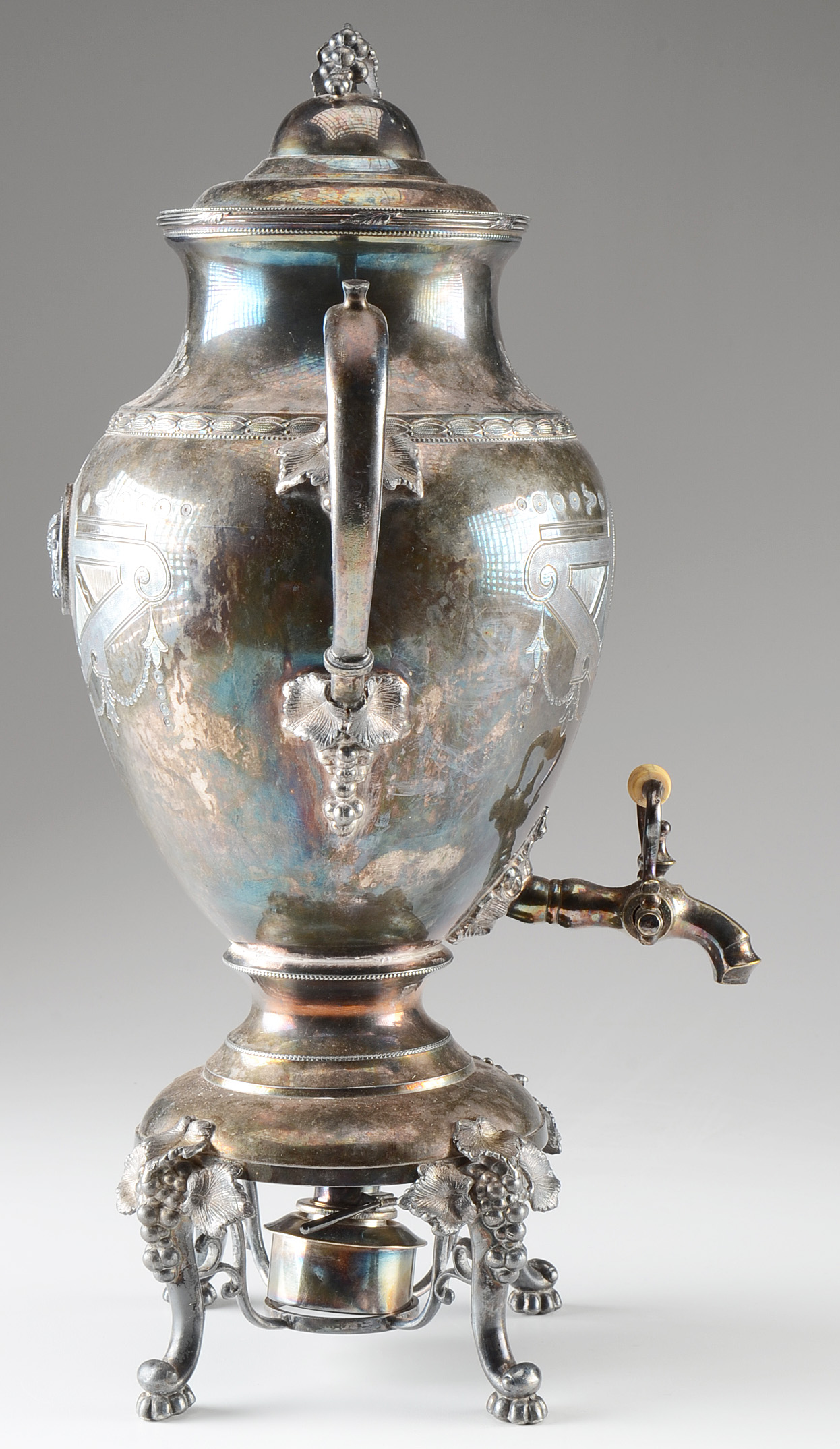 Vintage Meriden Silver Plate Coffee Urn with Sterno