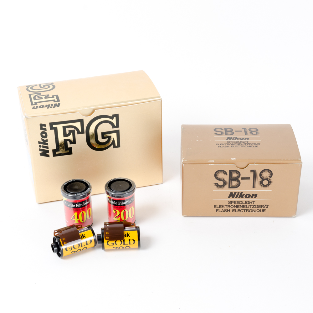 Nikon FG 35mm SLR Camera, Nikkor 50mm f/1.4 Lens and Accessories