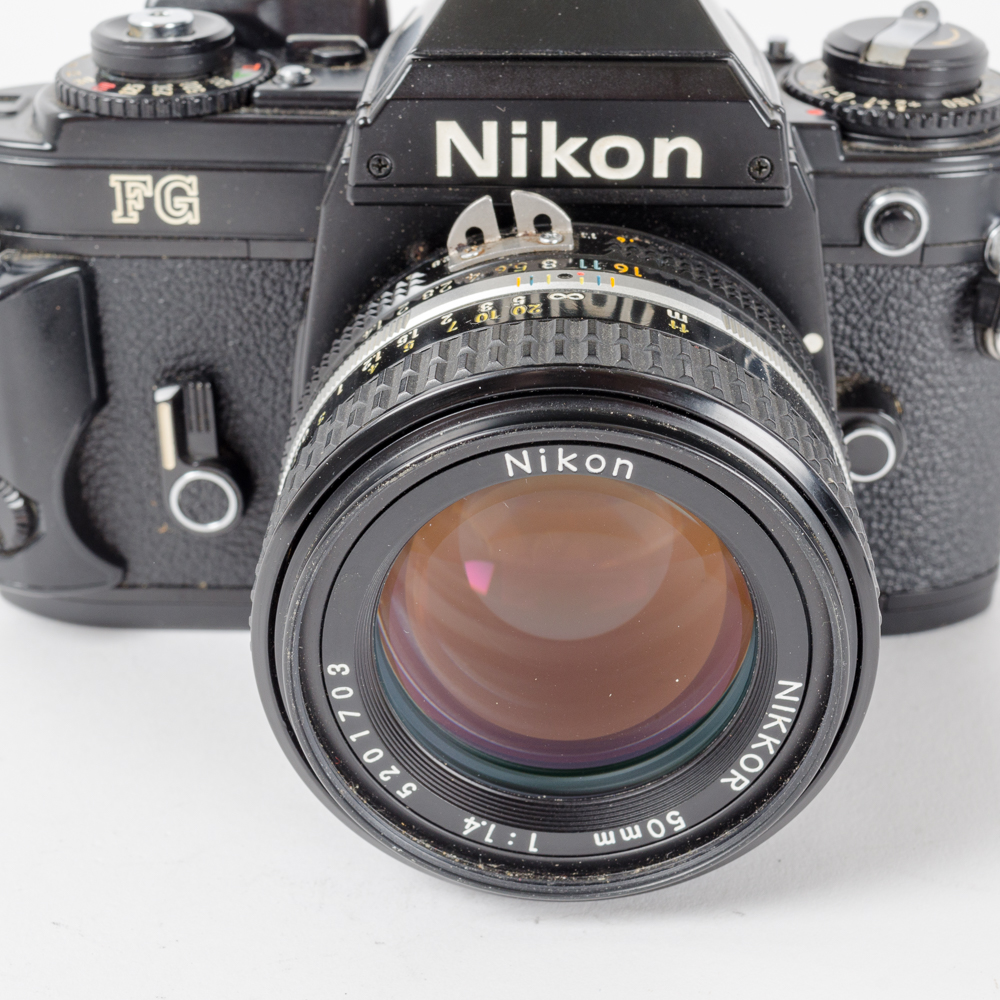 Nikon FG 35mm SLR Camera, Nikkor 50mm f/1.4 Lens and Accessories
