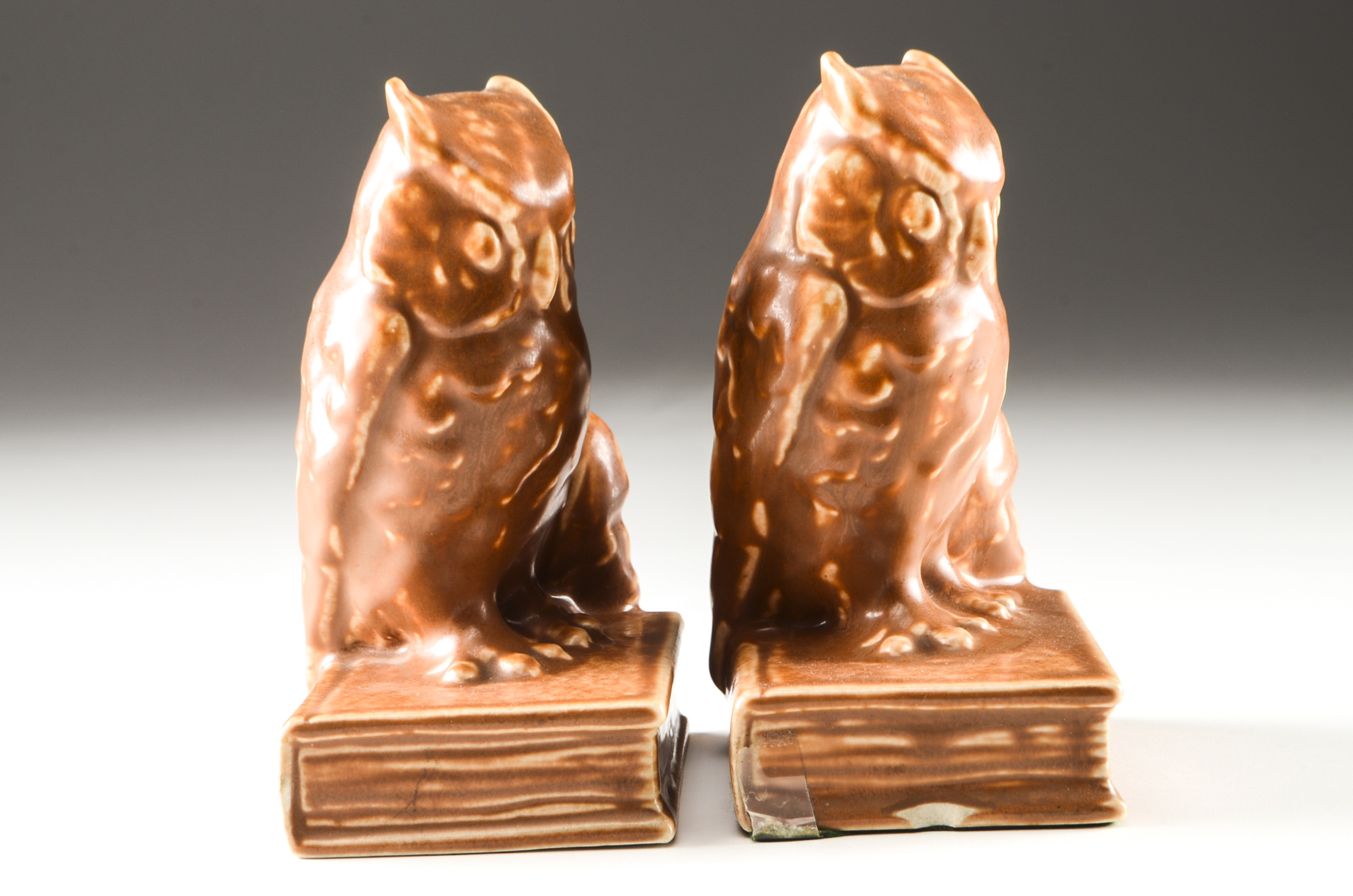 Signed 1930 Rookwood Pottery Owl Bookends