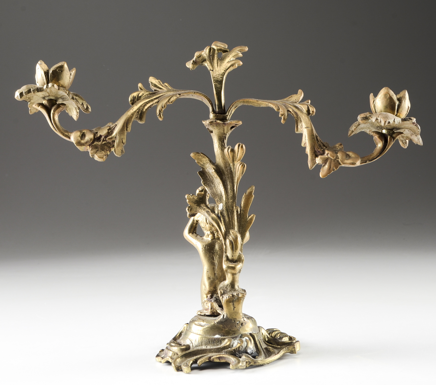 Pair of Brass Candelabras