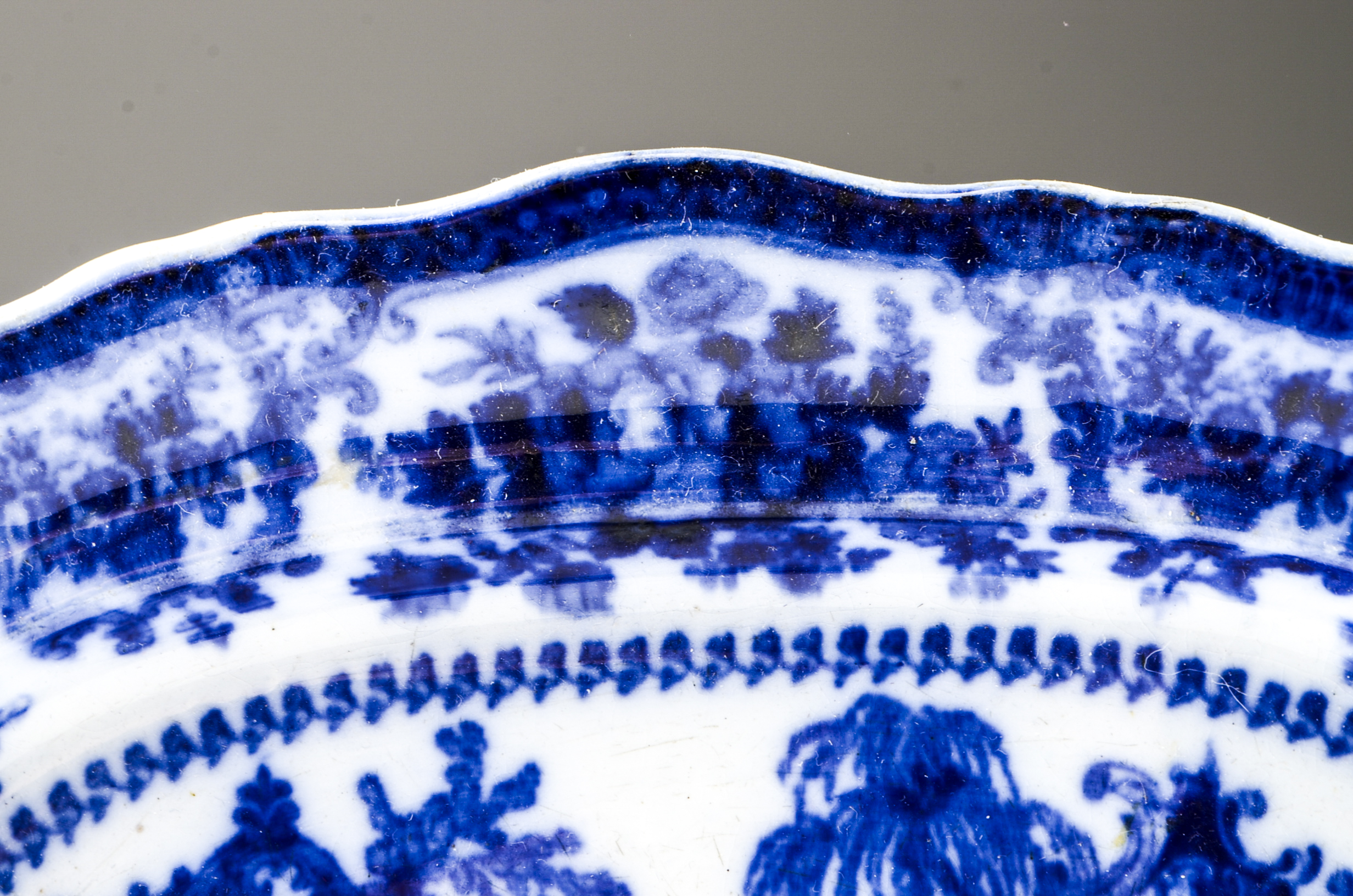 Antique Flow Bue "Fairy Villas" Platter