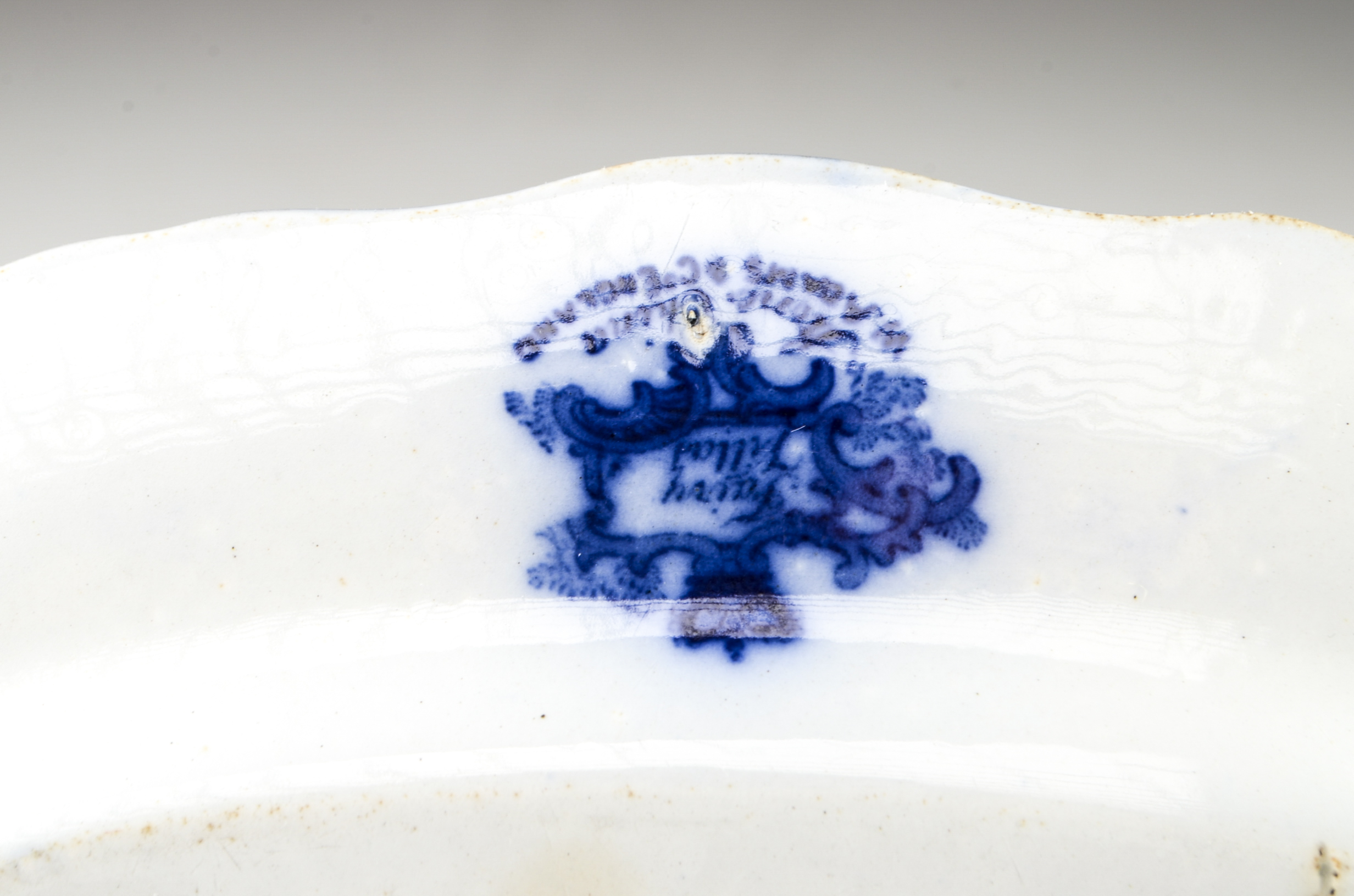 Antique Flow Bue "Fairy Villas" Platter