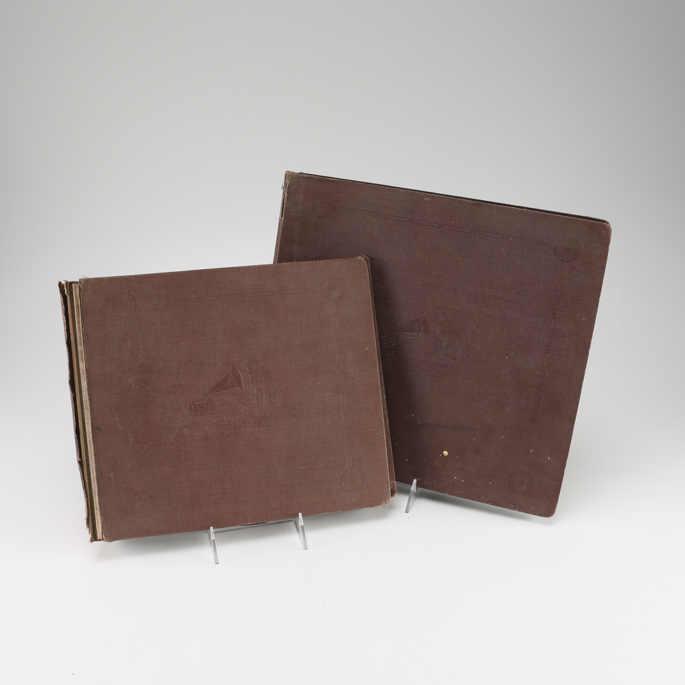 Vintage Records With Album Folders