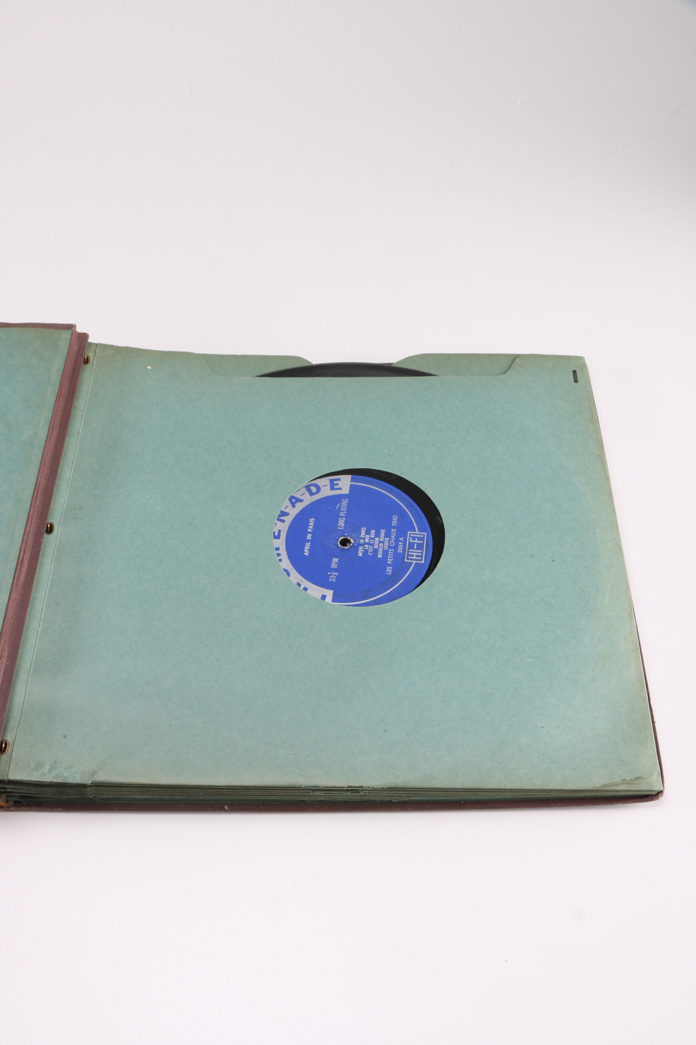 Vintage Records With Album Folders