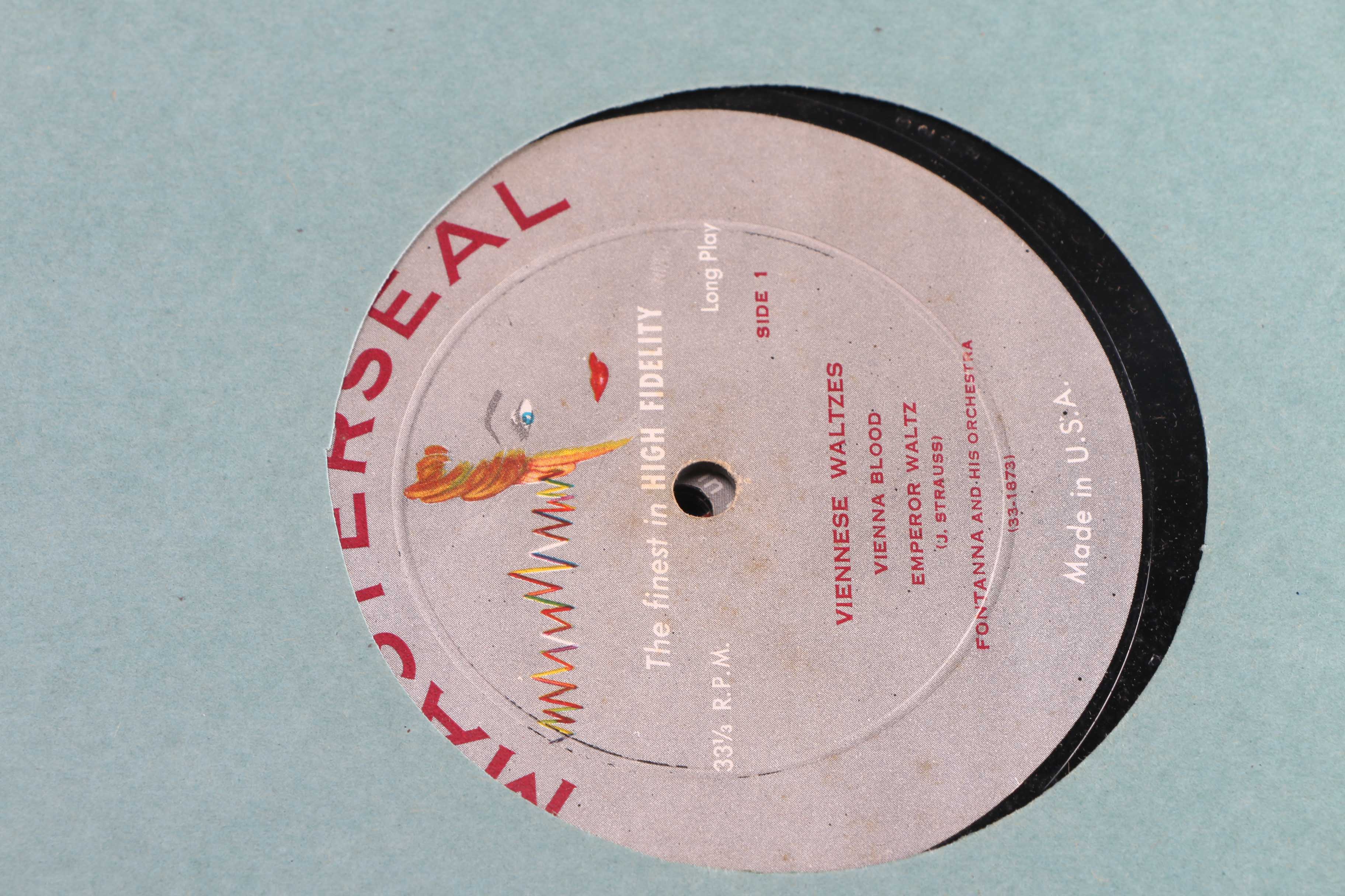 Vintage Records With Album Folders