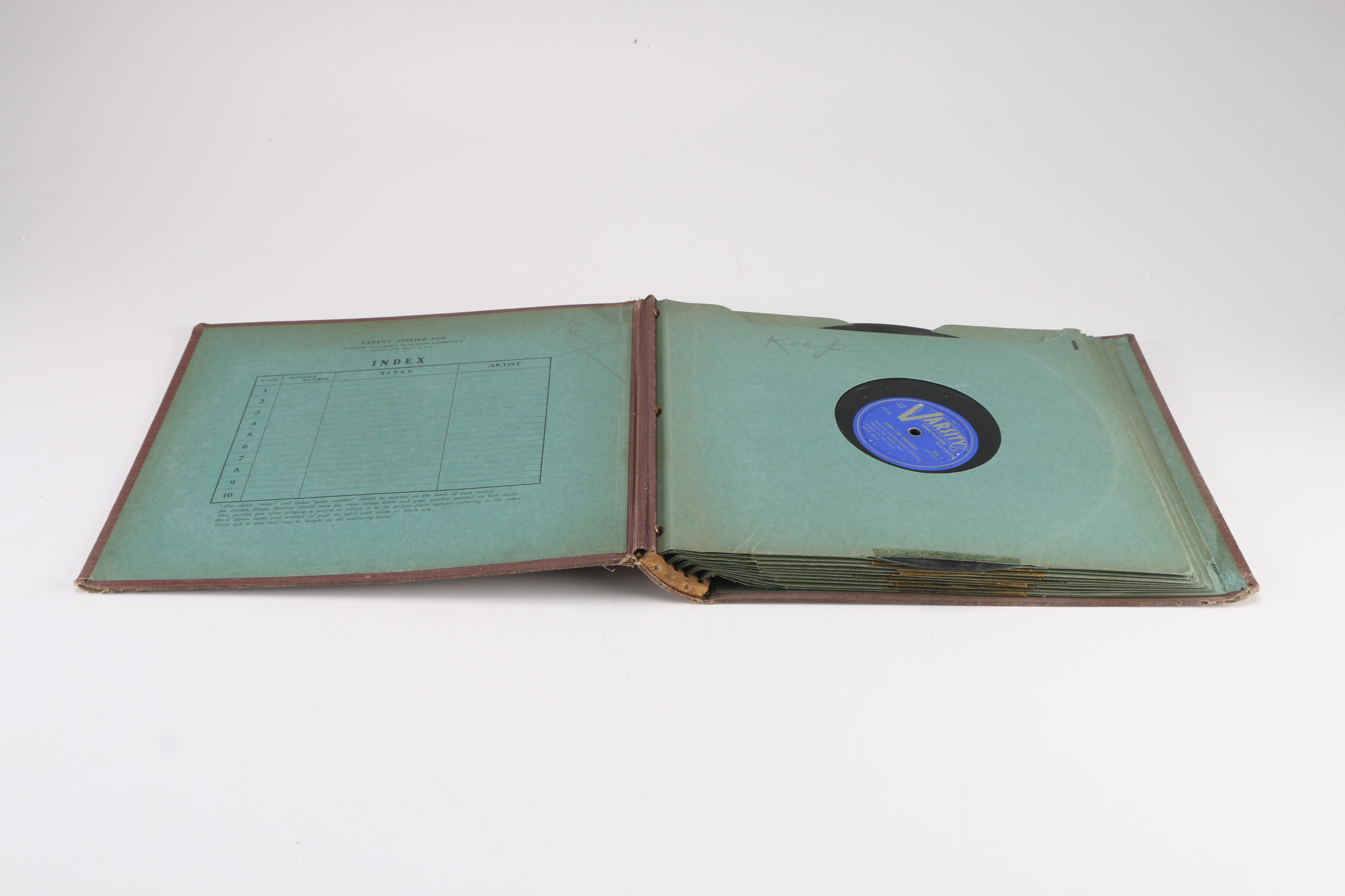 Vintage Records With Album Folders