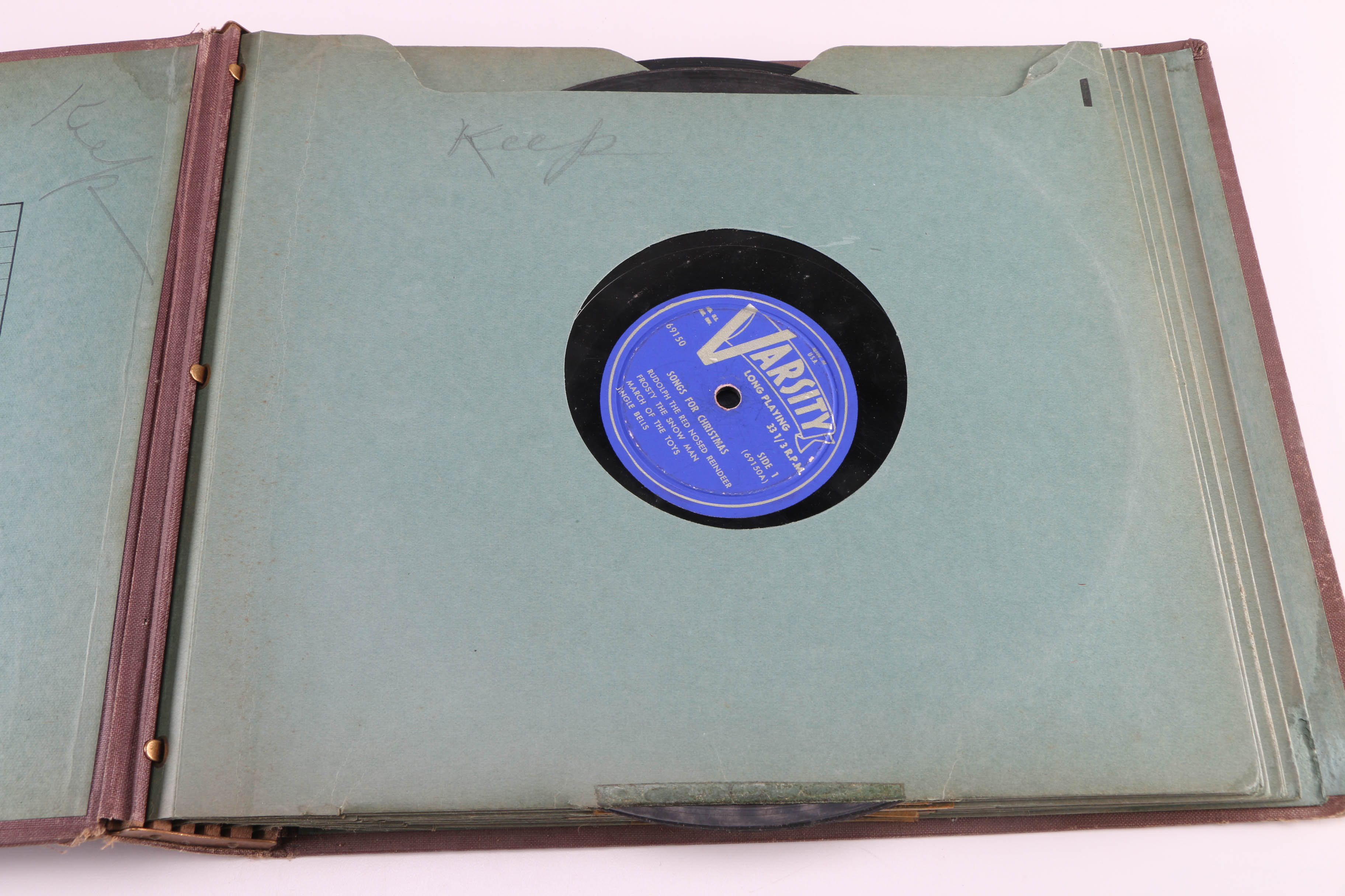 Vintage Records With Album Folders