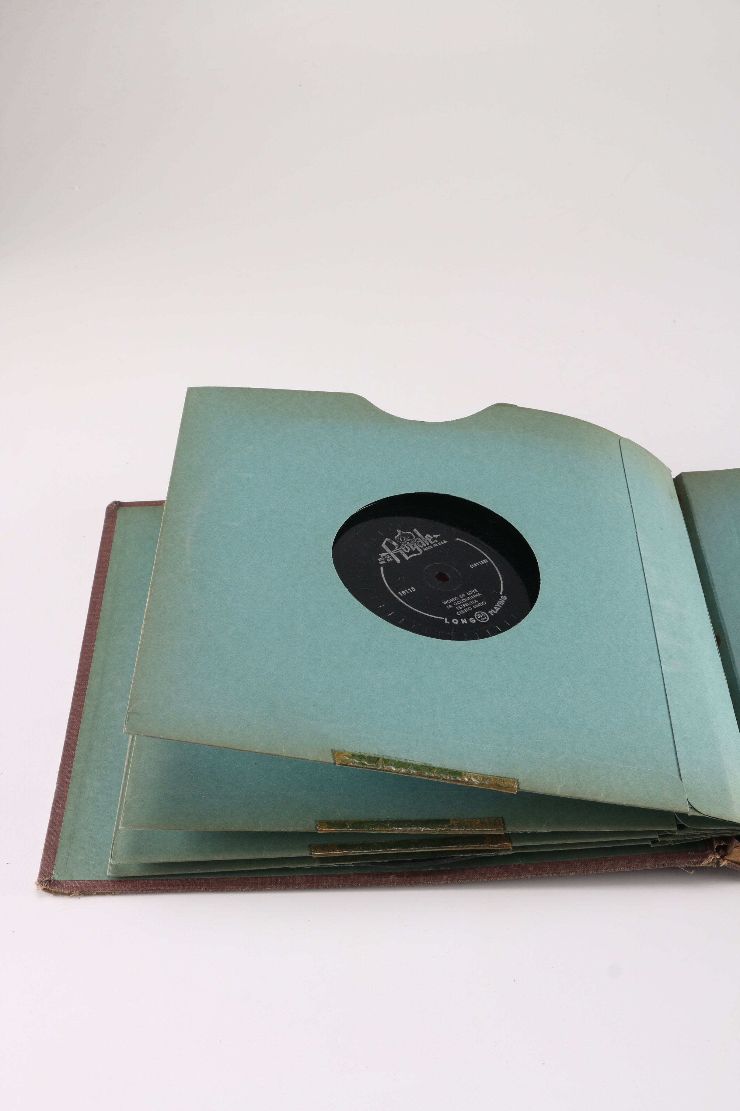 Vintage Records With Album Folders