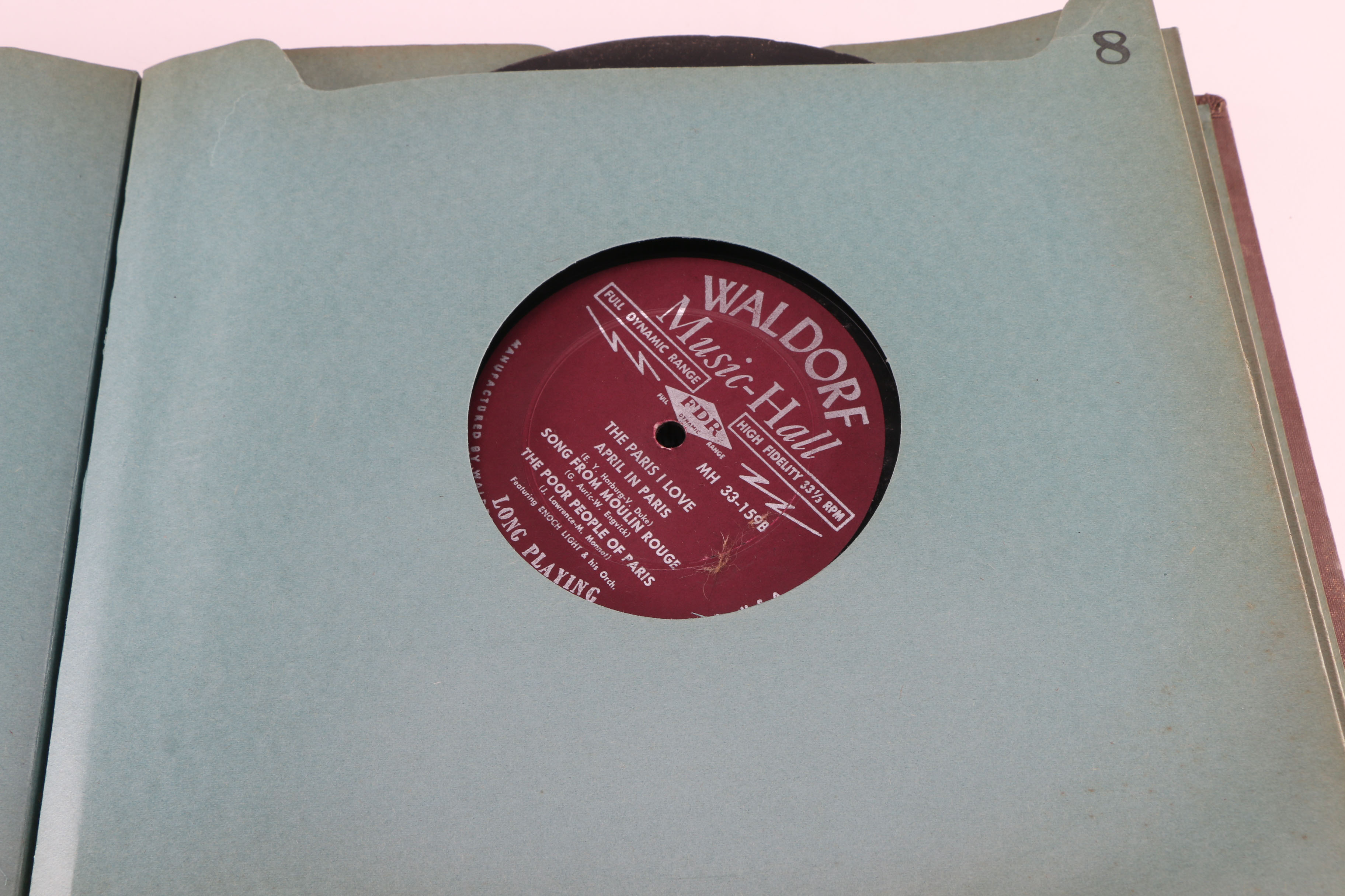 Vintage Records With Album Folders