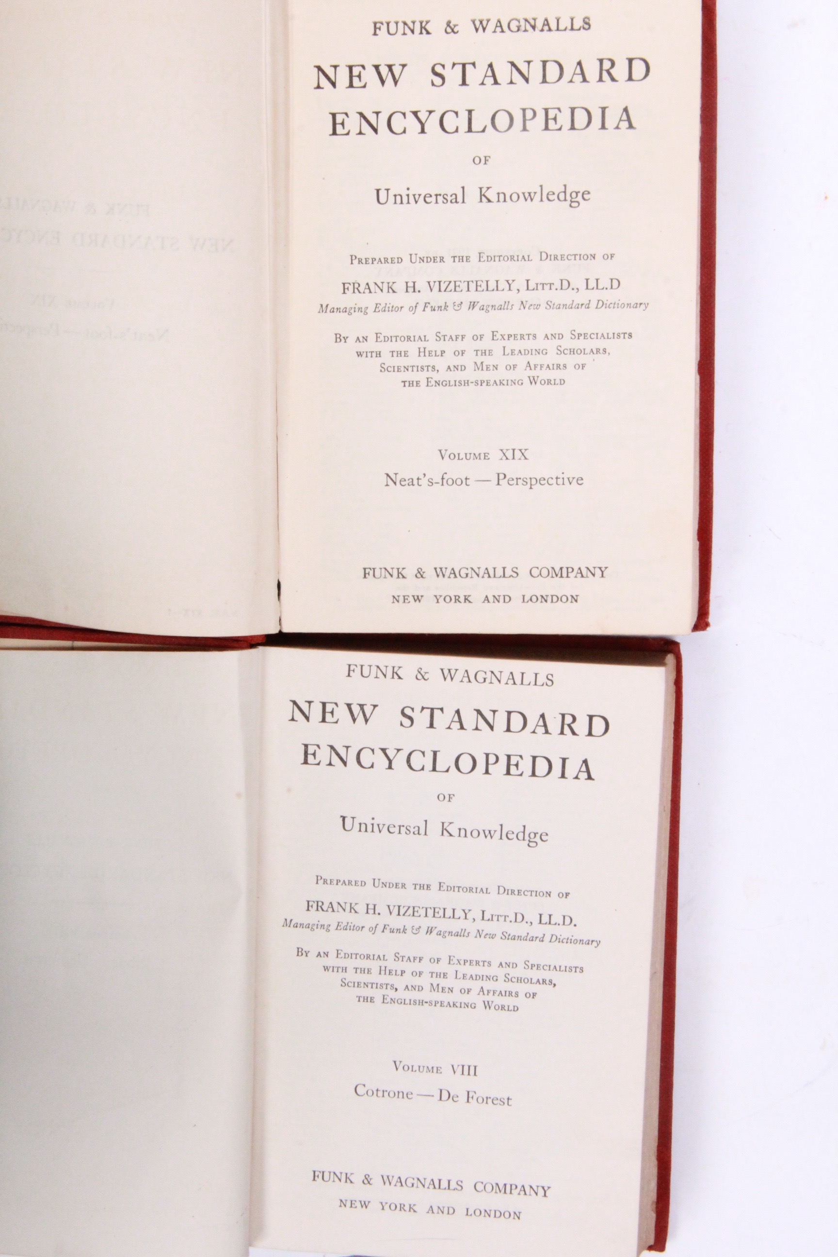 1931 Funk and Wagnalls New Standard Encyclopedia of Universal Knowledge