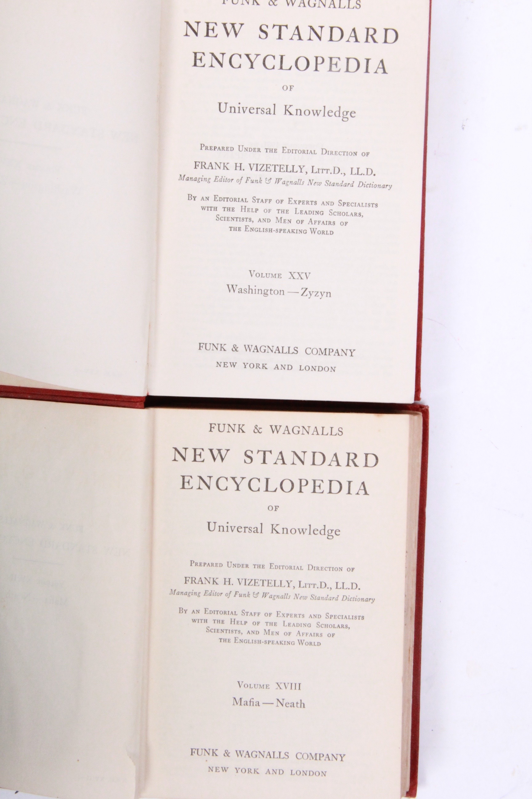 1931 Funk and Wagnalls New Standard Encyclopedia of Universal Knowledge