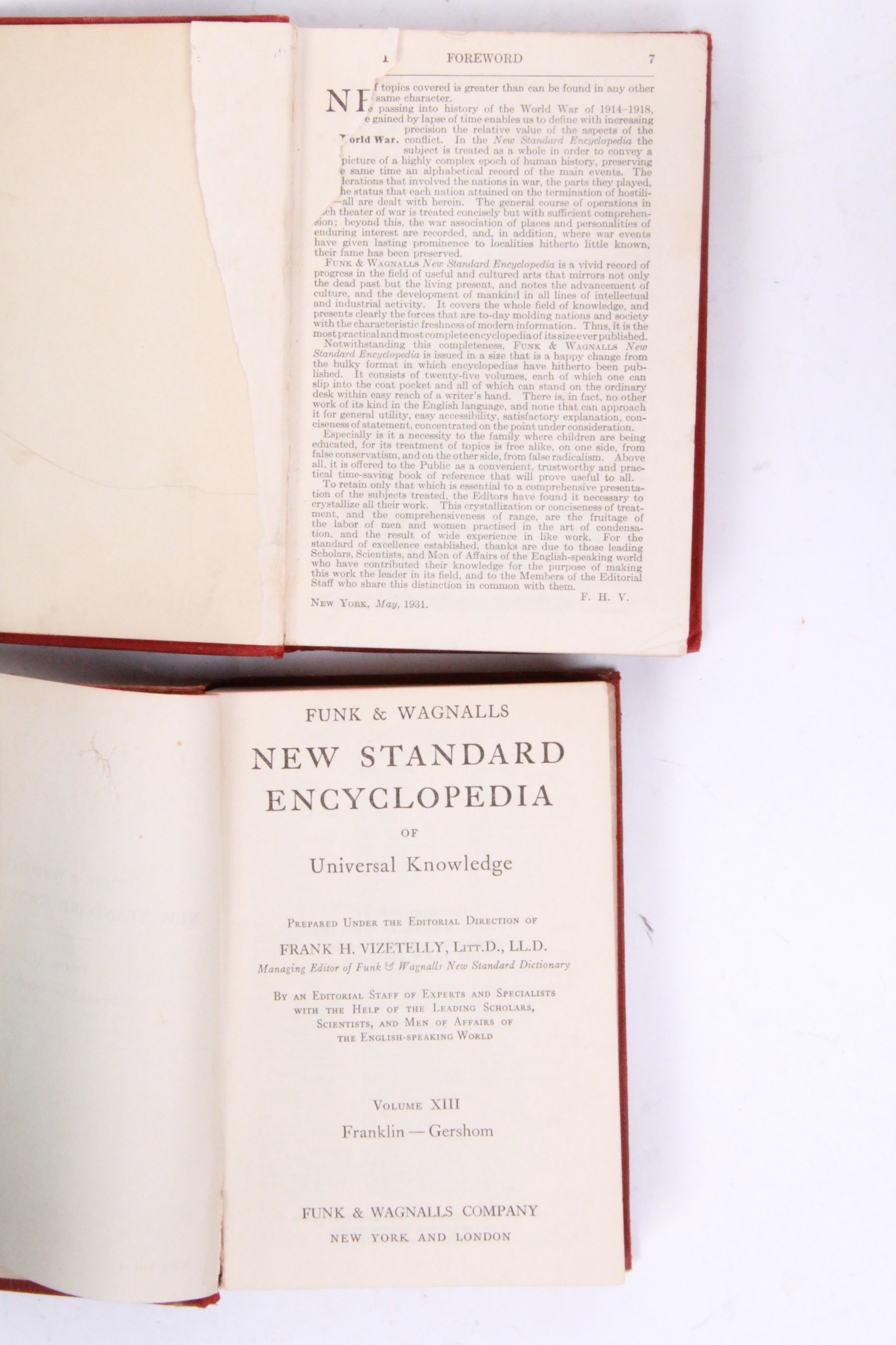 1931 Funk and Wagnalls New Standard Encyclopedia of Universal Knowledge
