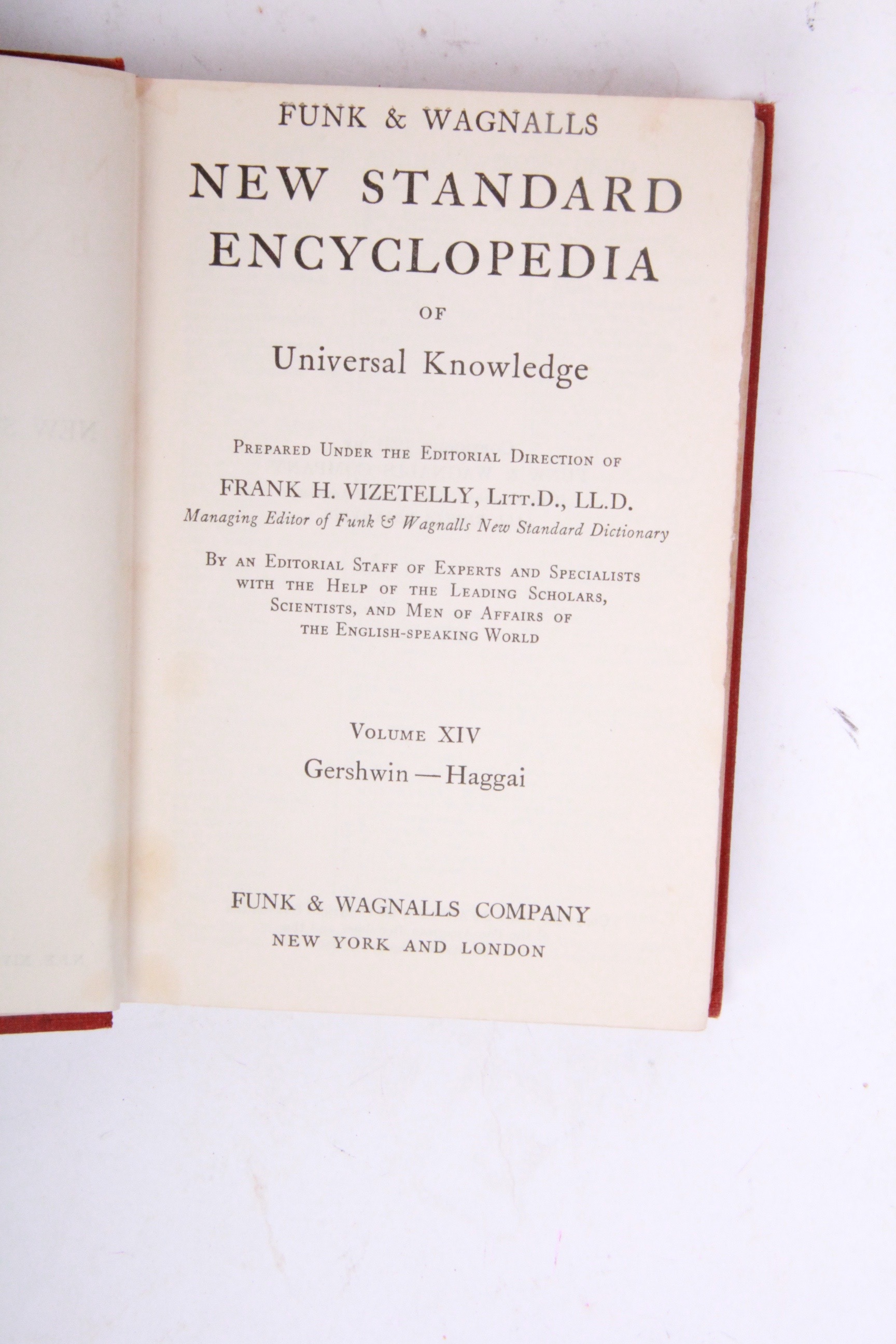 1931 Funk and Wagnalls New Standard Encyclopedia of Universal Knowledge