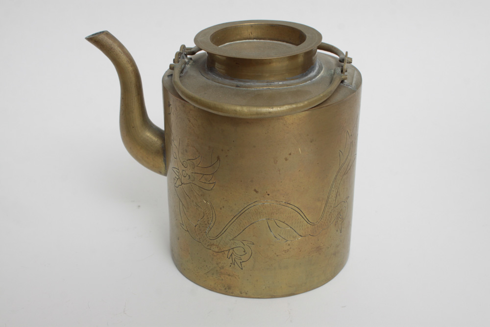 Vintage Brass Turkish Coffee Pot, Tray And Accessories