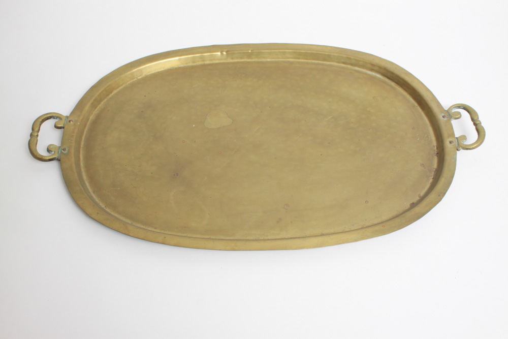 Vintage Brass Turkish Coffee Pot, Tray And Accessories