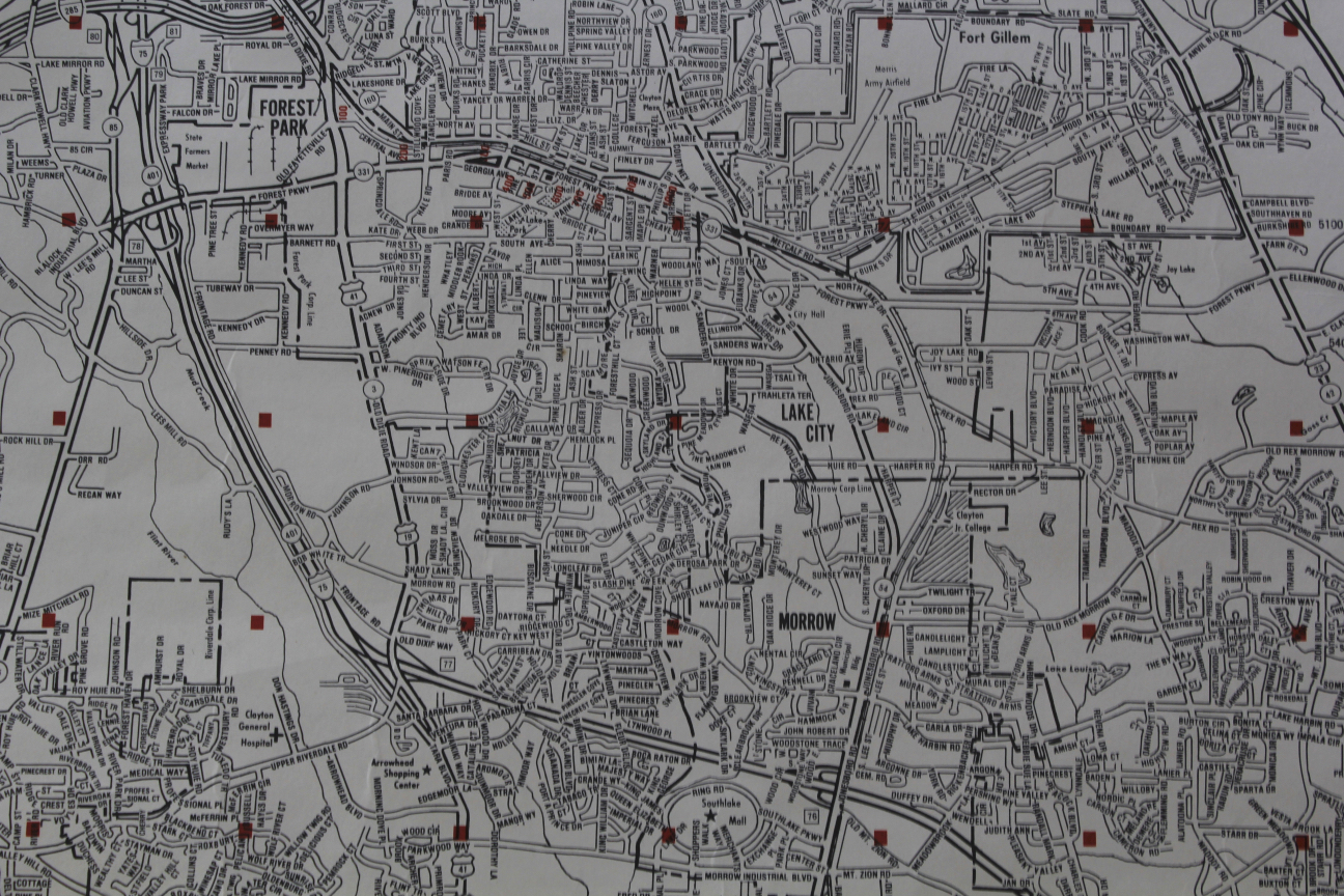 Atlanta Metro Area Pull Down Map